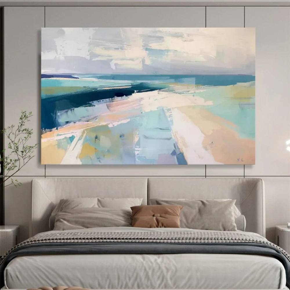 Coastal Hand-Painted Soft - original art for interior design